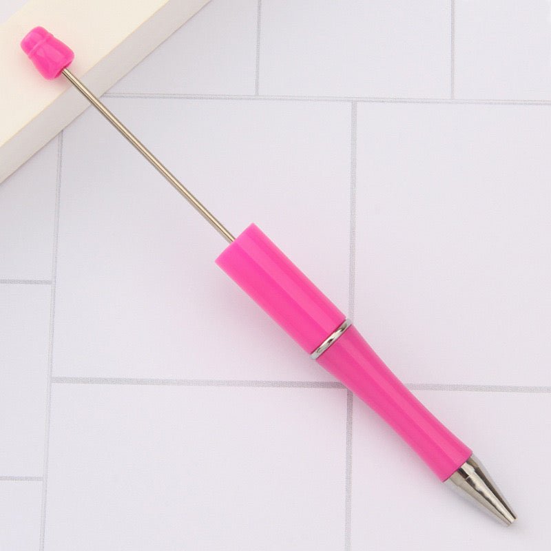 153F. Beadable DIY pink and purple gliter pen - Romo bead